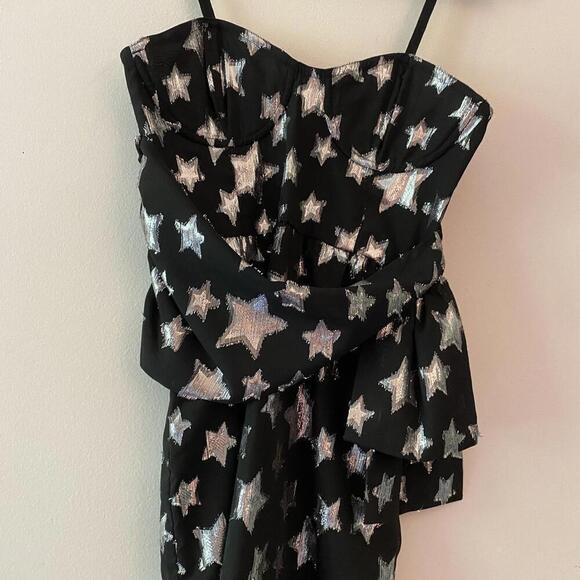 FOR LOVE AND LEMONS black and silver star mini dress - Picture 4 of 8